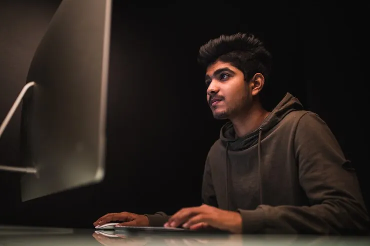 Student working on a project